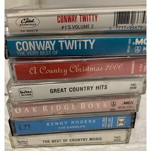 Vtg Lot Of 7 Country Music Cassette Tapes -Conway Twitty -Oakridge Boys -Hits